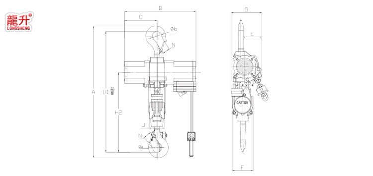 氣動葫蘆LSHQ型（25噸-100噸）參數