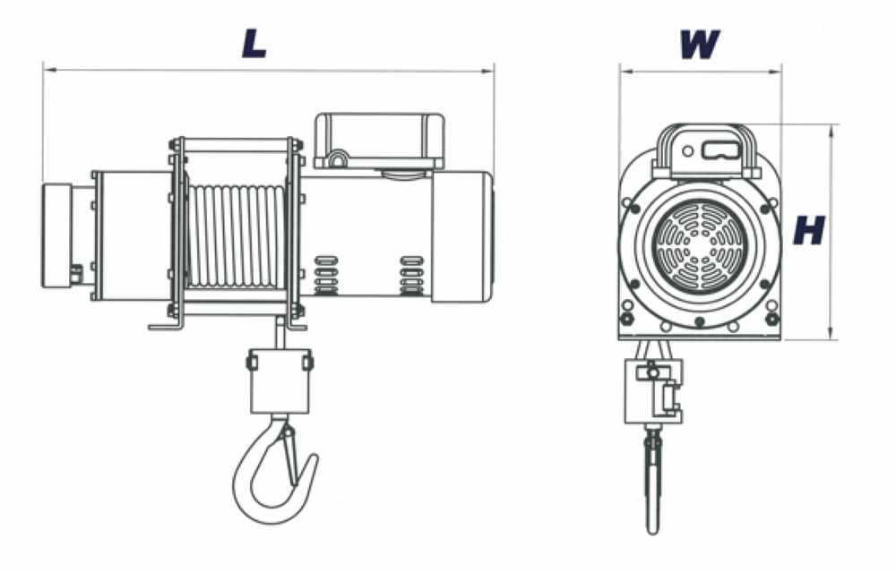 DU-205迷你卷揚機尺寸圖