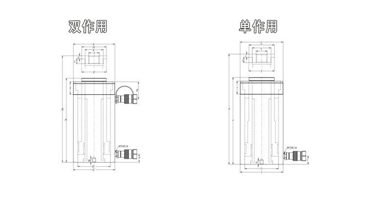 中空分離式千斤頂尺寸
