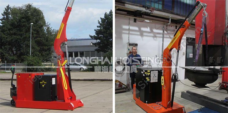 德國配重電動工業(yè)液壓小吊車應用 德國全電動配重型液壓小吊機應用