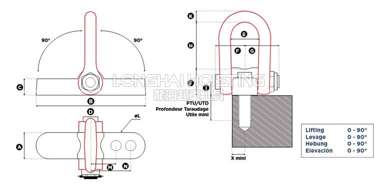 CSS型焊接吊環尺寸