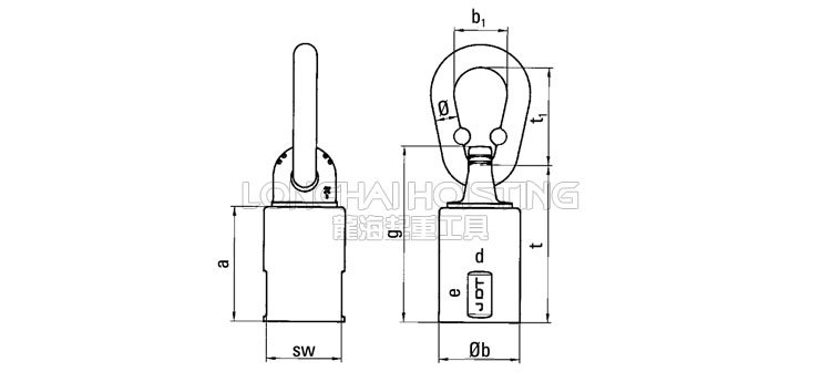 TP-F德國旋轉吊環尺寸